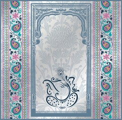 Ganesha, wedding card, royal Rajasthan, India	