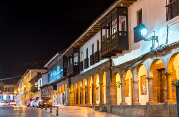 Fototapeta na wymiar Traditional architecture of Cusco. UNESCO world heritage in Peru