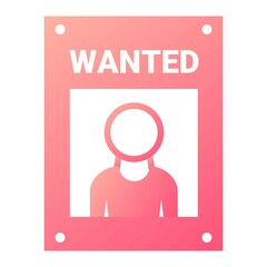 Vector Wanted Glyph Gradient Icon Design