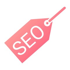 Vector Seo Tag Glyph Gradient Icon Design