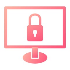 Vector Online Security Glyph Gradient Icon Design