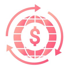 Vector Money Transfer Glyph Gradient Icon Design