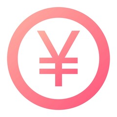 Vector Yen Glyph Gradient Icon Design