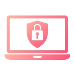Vector Data Security Glyph Gradient Icon Design