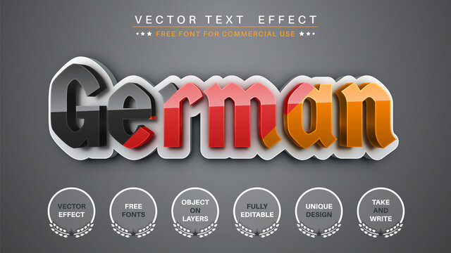 German - Editable Text Effect, Font Style