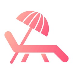 Vector Beach Glyph Gradient Icon Design