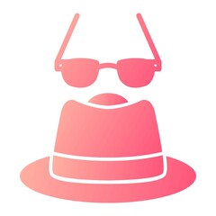 Vector Beach Accessories Glyph Gradient Icon Design
