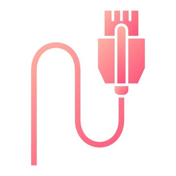 pink usb cable icon clip art preview