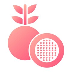Vector Passion Fruit Glyph Gradient Icon Design