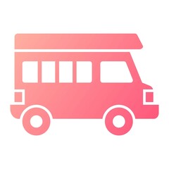 Vector Camper Van Glyph Gradient Icon Design