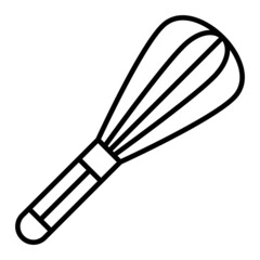 Whisk Vector Outline Icon Isolated On White Background