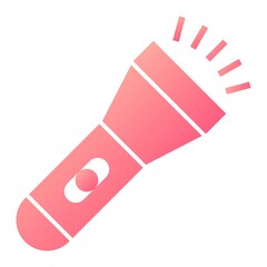Vector Flashlight Glyph Gradient Icon Design