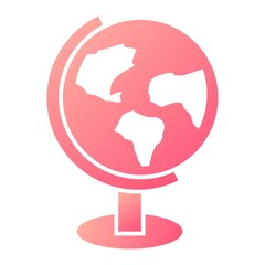 Vector Globe Glyph Gradient Icon Design