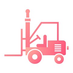 Vector Forklift Glyph Gradient Icon Design