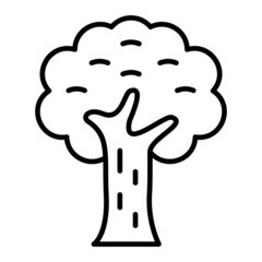 Tree Vector Outline Icon Isolated On White Background