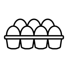 Egg carton Vector Outline Icon Isolated On White Background