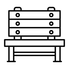 Bench Vector Outline Icon Isolated On White Background