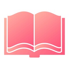 Vector Open Book Glyph Gradient Icon Design