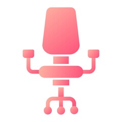 Vector Chair Glyph Gradient Icon Design