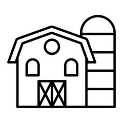 Barn Vector Outline Icon Isolated On White Background