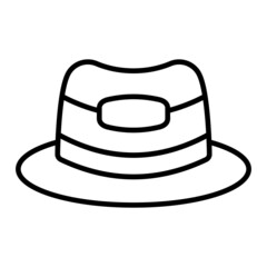 Hat Vector Outline Icon Isolated On White Background