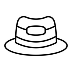 Hat Vector Outline Icon Isolated On White Background