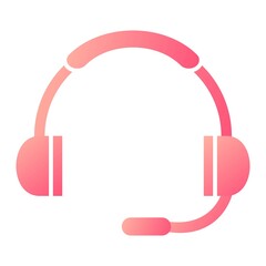  Vector Headset Glyph Gradient Icon Design