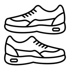 Sneakers Vector Outline Icon Isolated On White Background