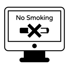 Obraz premium anti cigarette poster on Tv Concept Vector Icon Design, No Tobacco day Symbol, Quit smoking Sign, Cigarette or Smoker Stock Illustration