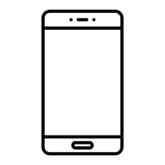 Mobile phone Vector Outline Icon Isolated On White Background