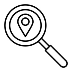 Search location Vector Outline Icon Isolated On White Background