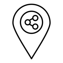 Share location Vector Outline Icon Isolated On White Background