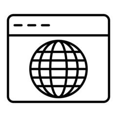 Web browser Vector Outline Icon Isolated On White Background