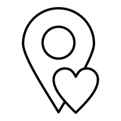 Favourite Location Vector Outline Icon Isolated On White Background