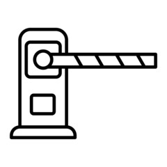 Toll Road Vector Outline Icon Isolated On White Background