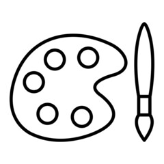 Color palette Vector Outline Icon Isolated On White Background