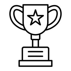 Award Vector Outline Icon Isolated On White Background