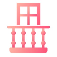 Vector Balcony Glyph Gradient Icon Design