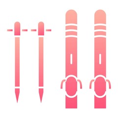 Vector Skis Glyph Gradient Icon Design