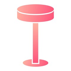 Vector Bar Stool Glyph Gradient Icon Design