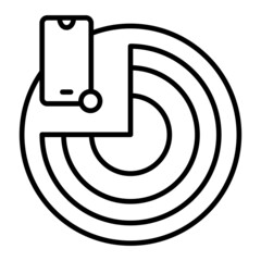 Find My Gadget  Vector Outline Icon Isolated On White Background