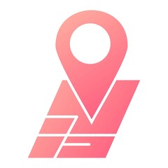 Vector Map Glyph Gradient Icon Design