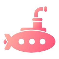Vector Submarine Glyph Gradient Icon Design