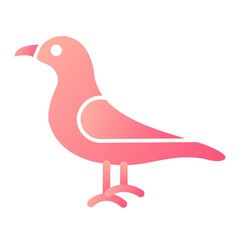Vector Seagull Glyph Gradient Icon Design