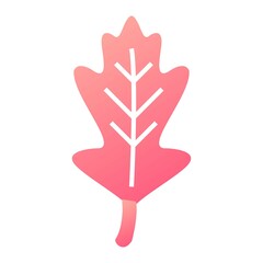 Vector Oak Leaf Glyph Gradient Icon Design