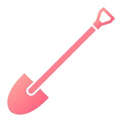 Vector Shovel Glyph Gradient Icon Design
