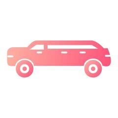 Vector Limousine Glyph Gradient Icon Design