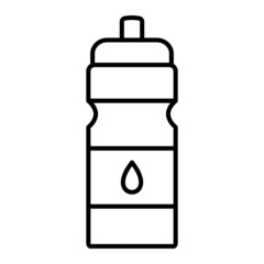 Bottle Vector Outline Icon Isolated On White Background