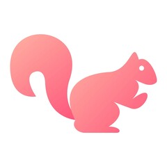 Vector Squirrel Glyph Gradient Icon Design