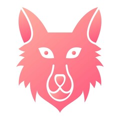 Vector Fox Glyph Gradient Icon Design